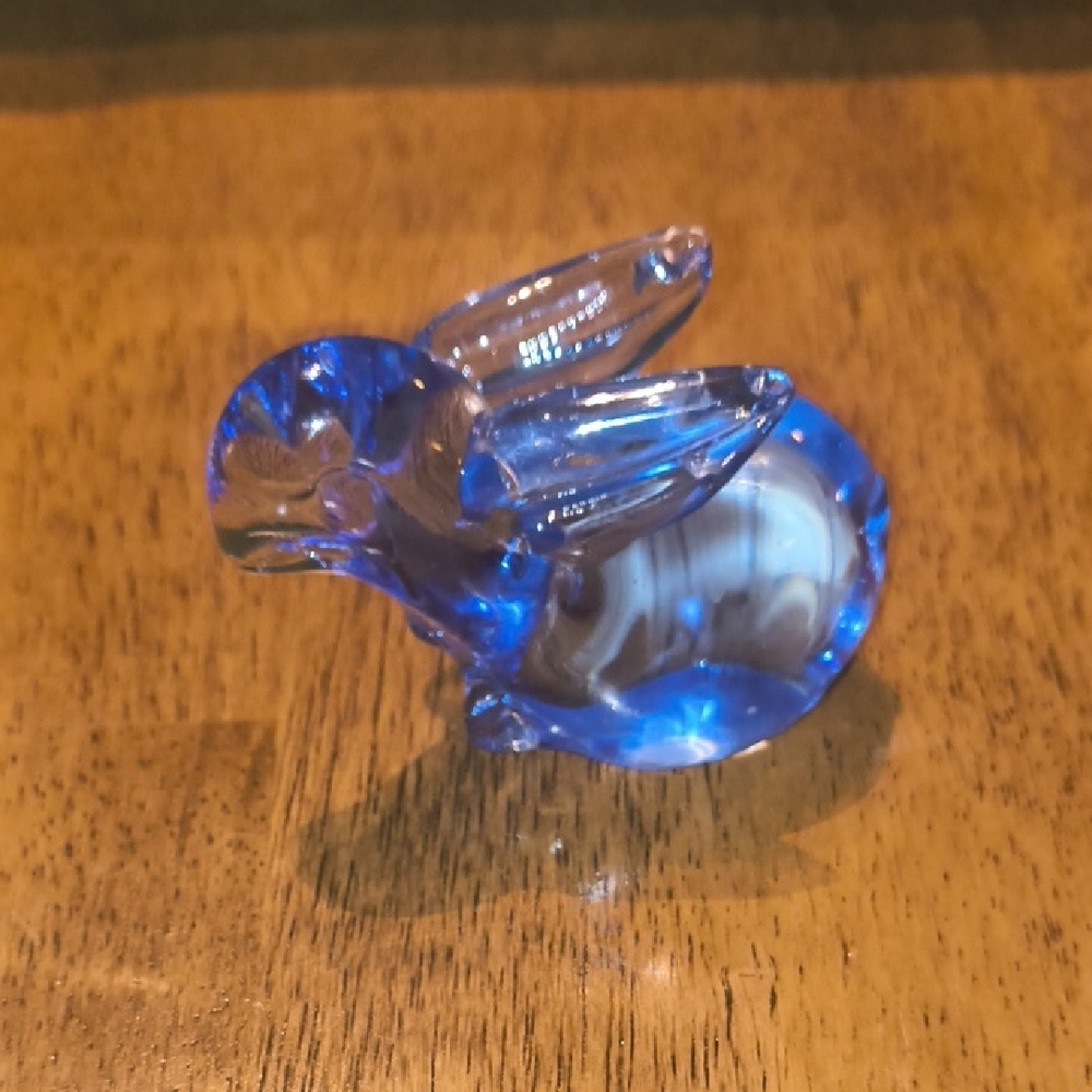 Blue Glass Rabbit Figurine